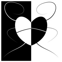 Abstract love and heart black and white