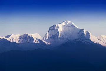 Schapenvacht deken met foto Dhaulagiri Dhaulagiri berg