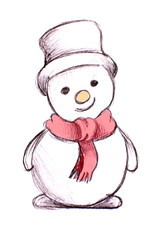 bonhomme de neige écharpe rouge