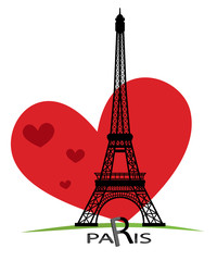 Paris cards as symbol love and romance travel