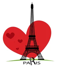 Schilderijen op glas Parijs kaarten als symbool liefde en romantiek reizen © vmaster2011