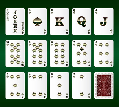 Playing cards vector. All the Spades