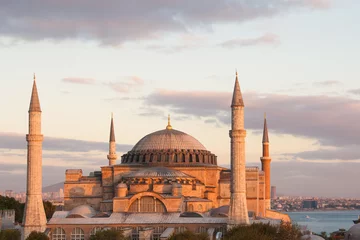 Deurstickers Hagia Sophia in de schemering © lizcoughlan