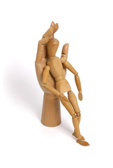 Hand, Holz, Gliederpuppe, Halt, Schutz