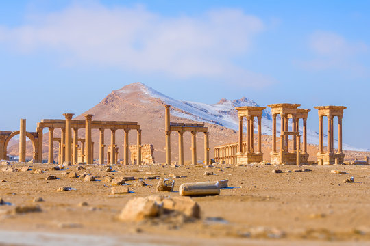 Ancient Roman time city in Palmyra, Syria.