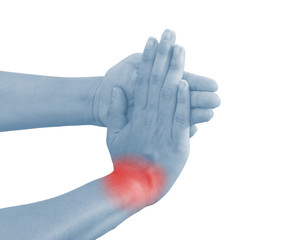 Acute pain in a woman wrist