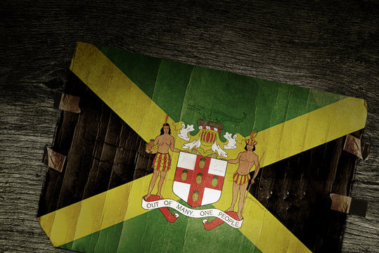 JAMAICAN ARMS OF COAT ON WOOD