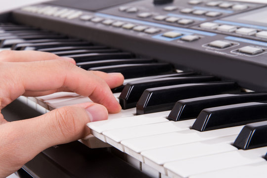 Piano Keys and Hand