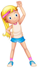 A young lady exercising