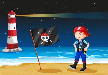 Poster Piraten Een piraat en de zee parola