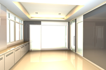 gray office interior
