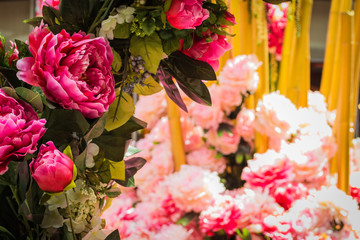 A bunch of pink artificial flower