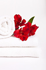 Stack of white soft towels