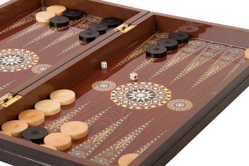 Backgammon Set During Game