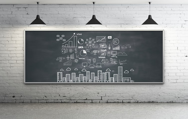 strategy on blackboard © peshkova