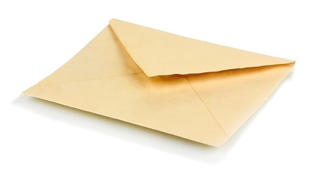 Old envelope isolated on white