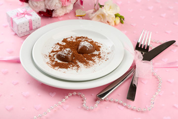 Holiday table setting close-up