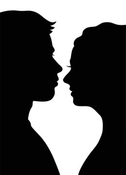 Silhouette of loving couple