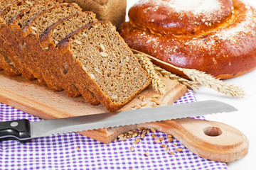 fresh bread on the white background