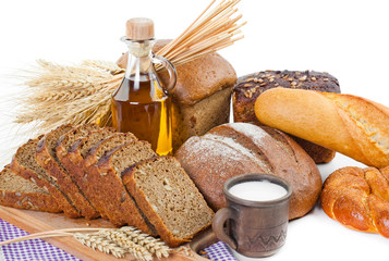 fresh bread on the white background