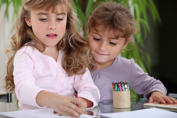 little girls drawing