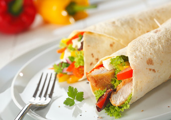 Delicious wraps with a filling
