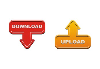 upload and download buttons - orange and red