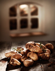 Pile of freshly dug potatoes