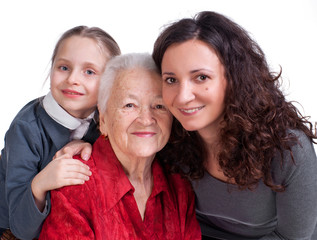 Three generations of women