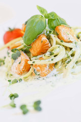 Pasta with salmon