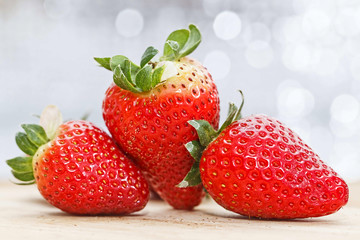 Strawberry on wooden