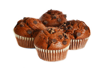 Four  chocolate muffins