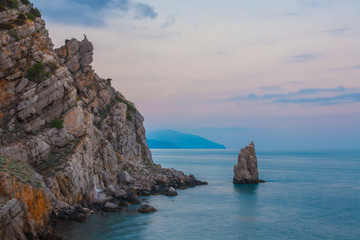 Fototapeta na wymiar Krymskiej sanset krajobraz w pobliżu Jałty