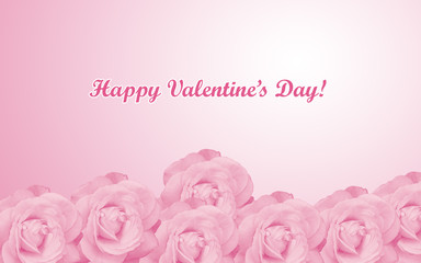 Tarjeta de San Valentín con flores rosas