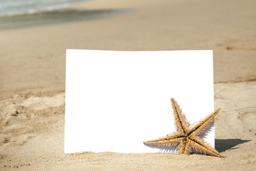 White paper on the beach