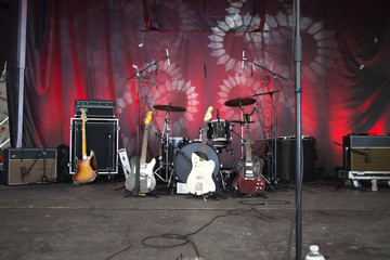 instruments on  stage ready to rock