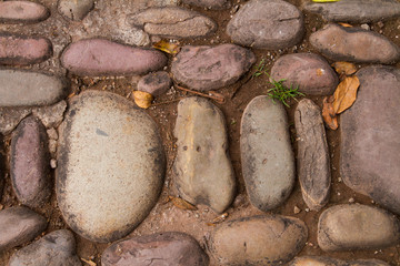 old cobble stone street detail