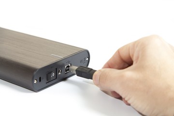 Hard disk on white background