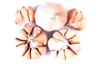 Garlic isolated on white