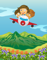 Kinderen en een vliegtuig