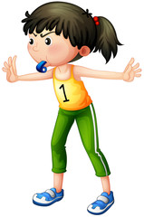 A girl with a whistle