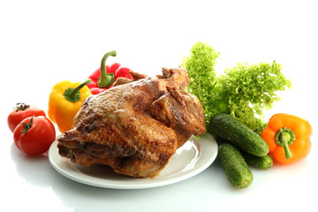 Tasty whole roasted chicken