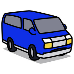 Cartoon Car 25 : Blue Van