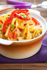 porridge of lentils with peppers and parsnips