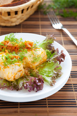 rice with meat wrapped in cabbage, roll