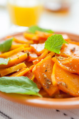 pumpkin baked in mint-honey sauce