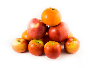 Fototapeta na wymiar Oranges and apples