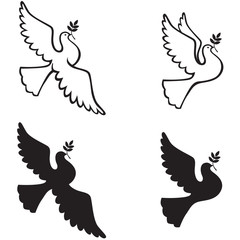 Dove with branch
