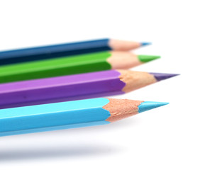 Cool colour pencils closeup