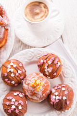 bismarck doughnuts on a plate